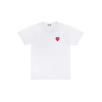 Comme Des Garcons Play Embroidered Red Heart T shirt