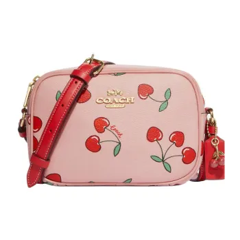 COACH Jamie Canvas With Leather Camera Bag, Shoulder Bag, Crossbody Bag Mini Women's Pink