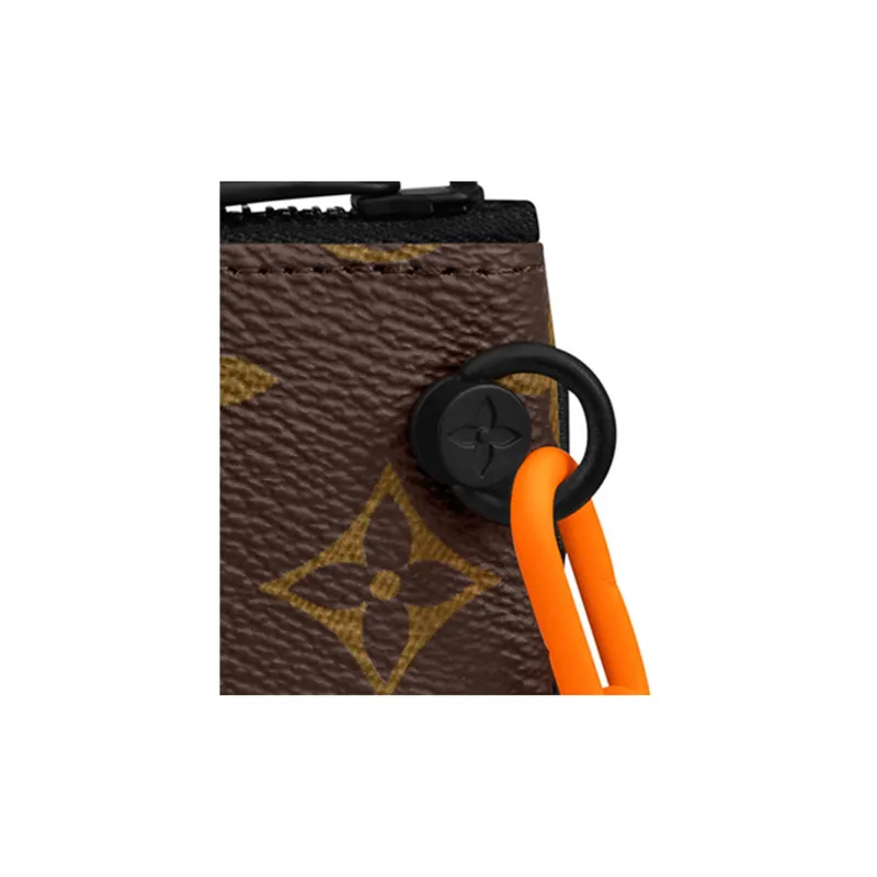 LOUIS VUITTON Pochette Cles Monogram Orange Brown-4
