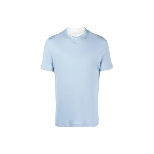 Brunello Cucinelli T-Shirts Men Blue