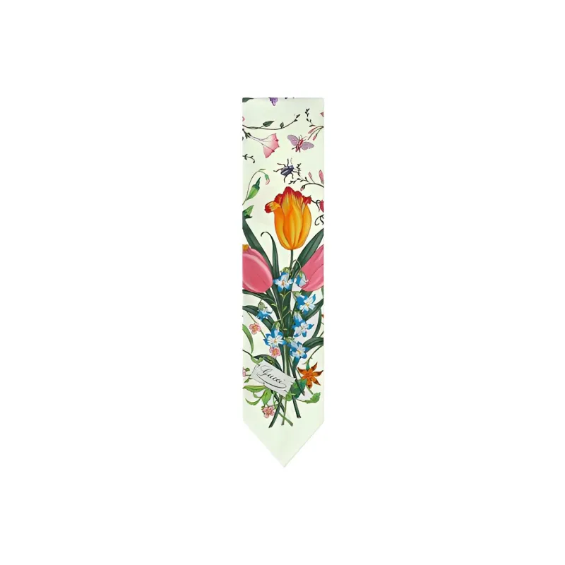 GUCCI Silk Scarves Women's White-1