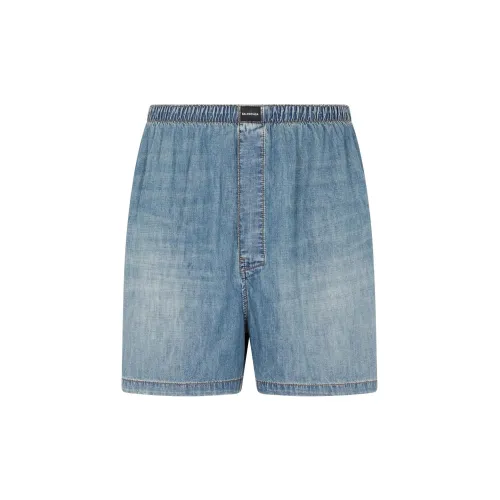 Balenciaga Denim Shorts Men Blue