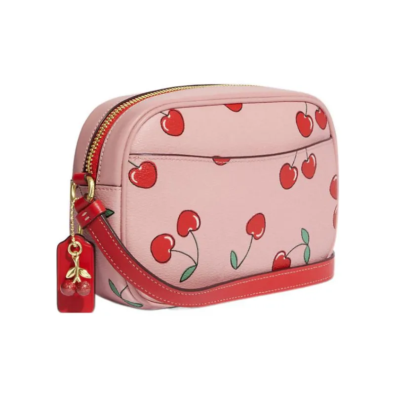 COACH Jamie Canvas With Leather Camera Bag, Shoulder Bag, Crossbody Bag Mini Women's Pink-1