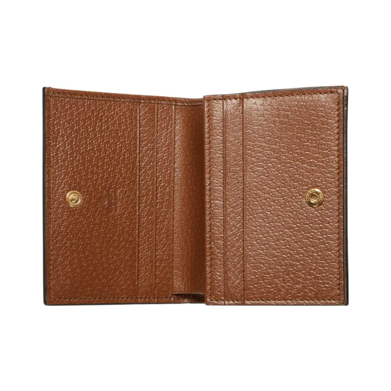 GUCCI Ophidia Canvas With Leather Wallet Women's Blue/Brown-4