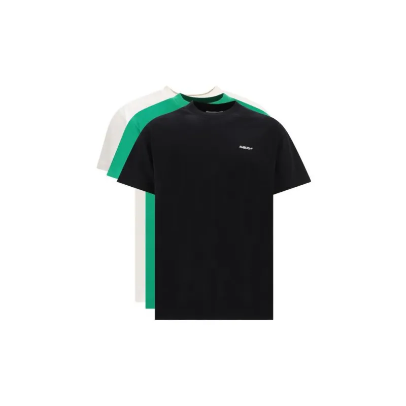 AMBUSH T Shirts Men 1 Set 3 Pack Black+Green+White-0