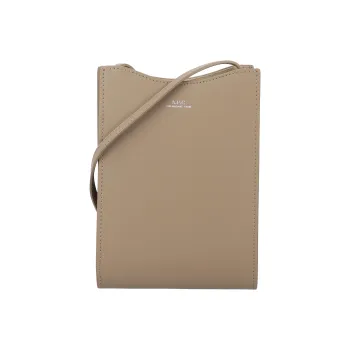 A.P.C Smooth Cow Leather Neck Strap Bag, Shoulder Bag, Crossbody Bag Men's Brown