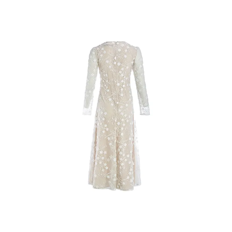 Marie Elie Long-Sleeved Dresses Women's White-1