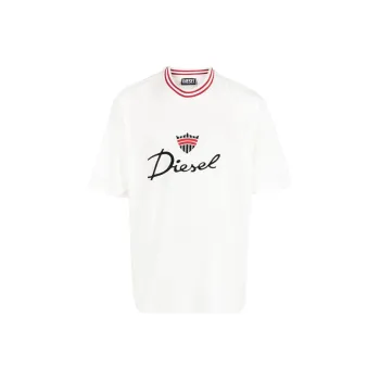 DIESEL Twashg6 Over Logo Embroidered T Shirt