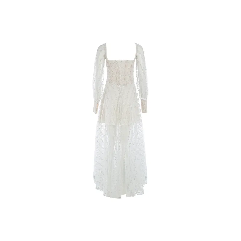 Marie Elie Long-Sleeved Dresses Women's White-1