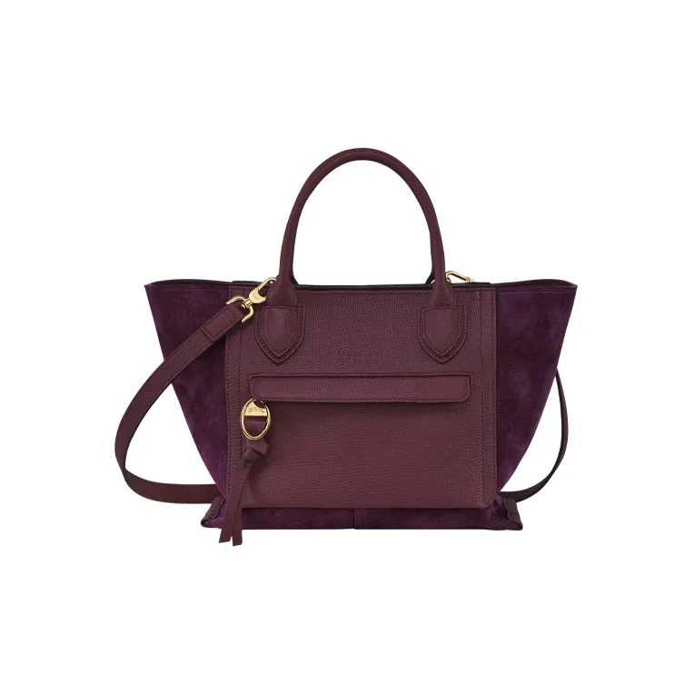 LONGCHAMP Cow Leather Shoulder Bag Crossbody Bag Handbag Women's Purple-0