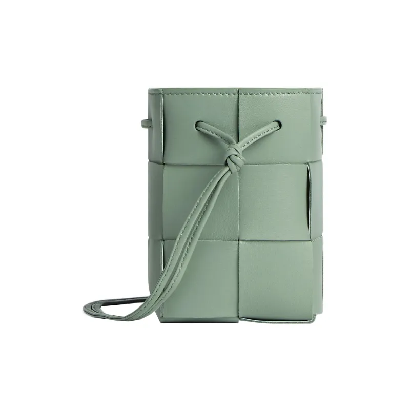 Bottega Veneta CASSETTE Sheepskin Bucket Bag, Shoulder Bag Women's Sage Green-1