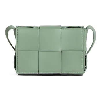 Bottega Veneta CASSETTE Sheepskin Tofu Bag, Shoulder Bag, Crossbody Bag Mini Women's Sage Green