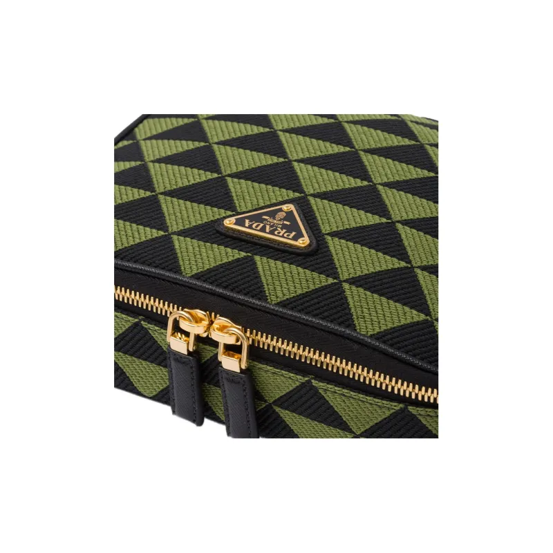 PRADA Symbole Jacquard Fabric Shoulder Bag Crossbody Bag Regular Men's Black/Ivy Green-3