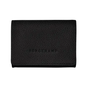 LONGCHAMP Le Foulonné Cow Leather Coin Purse Women's Black