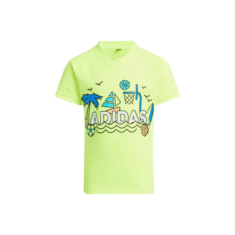 Adidas T Shirts Men Bright Neon Yellow-0