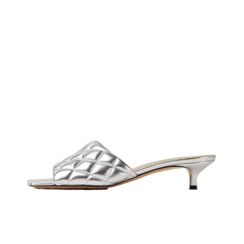 Bottega Veneta Padded Slide Slippers Women's Silver