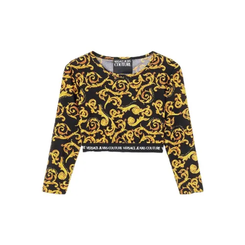 VERSACE JEANS COUTURE SS23 Crop Tops Women's Gold