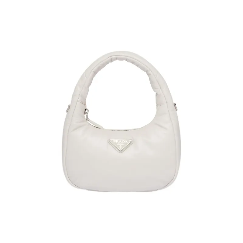 PRADA Soft Padded Nappa Leather Mini Bag White-0