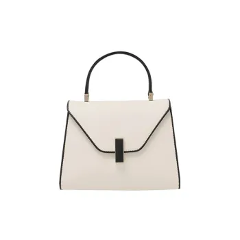 Valextra Iside Calfskin Shoulder Bag, Crossbody Bag, Handbag Mini Women's White/Black