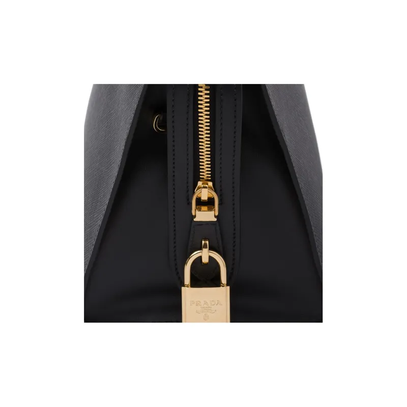PRADA Smooth Leather Tote Bag Shopping Bag Shoulder Bag Crossbody Bag Handbag Mini Women's Black-3