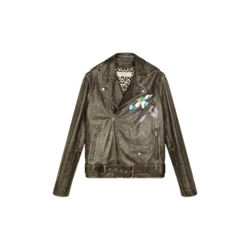 Golden Goose Leather Jackets Unisex Black