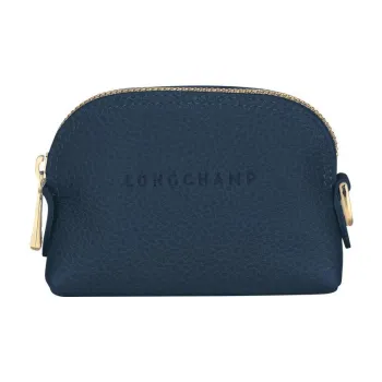 LONGCHAMP Le Foulonné Large Cow Leather Clutch Coin Purse Regular Women's Navy