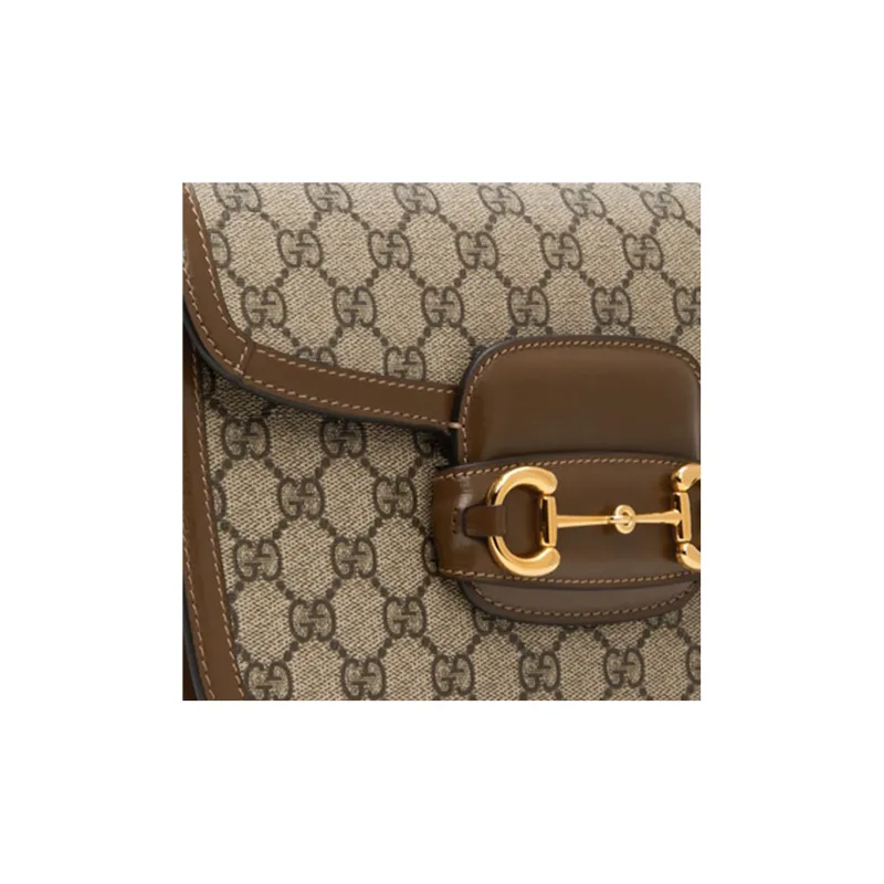 GUCCI Horsebit 1955 Small Shoulder Bags Beige/ebony-3