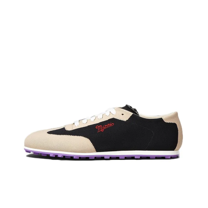 MARNI Pebble Slip-Resistant Low-Top Sports Casual Shoes Men's Black Beige-0