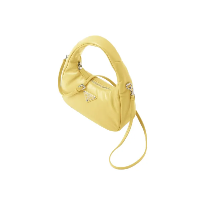 PRADA Soft Sheep Leather Shoulder Bag Handbags Mini Women's Yellow-2