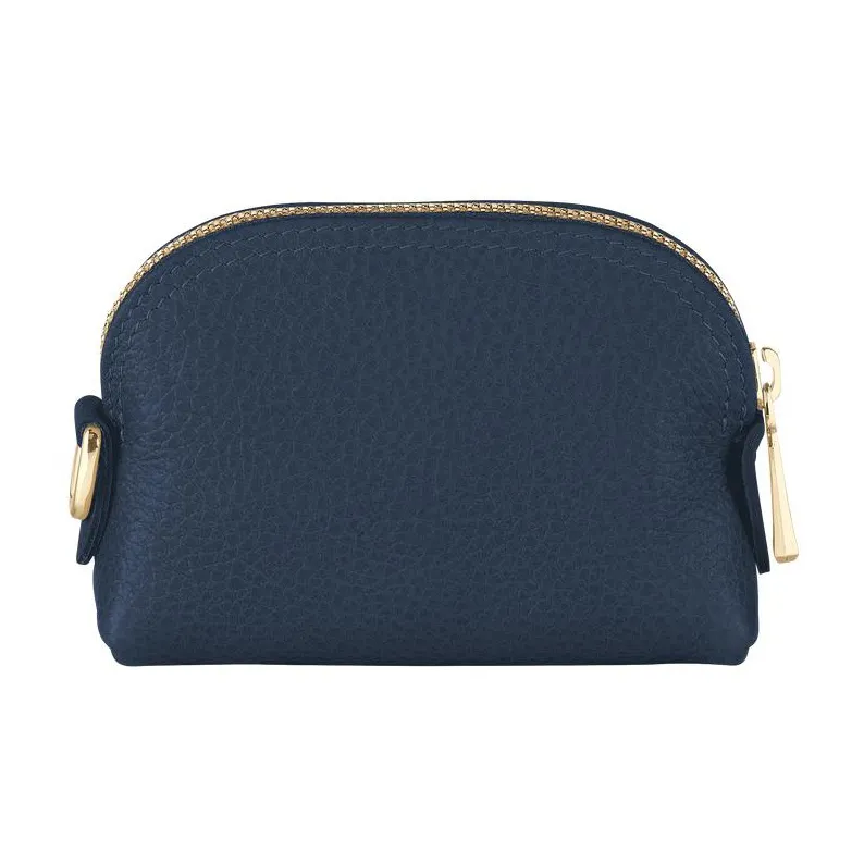 LONGCHAMP Le Foulonné Large Cow Leather Clutch Coin Purse Regular Women's Navy-1
