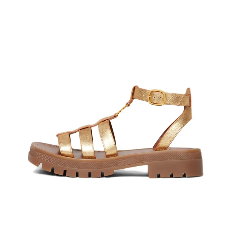 CELINE Triomphe Roman Sandals Women's Gold-0