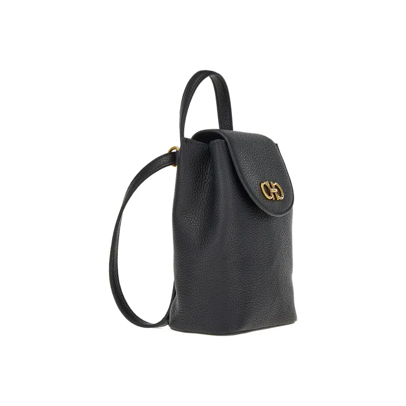 FERRAGAMO GANCINI Cow Leather Backpack Mini Women's Black-2
