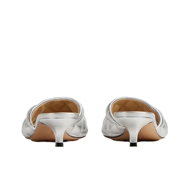 Bottega Veneta Padded Stylish Sandal Women's Silver-4