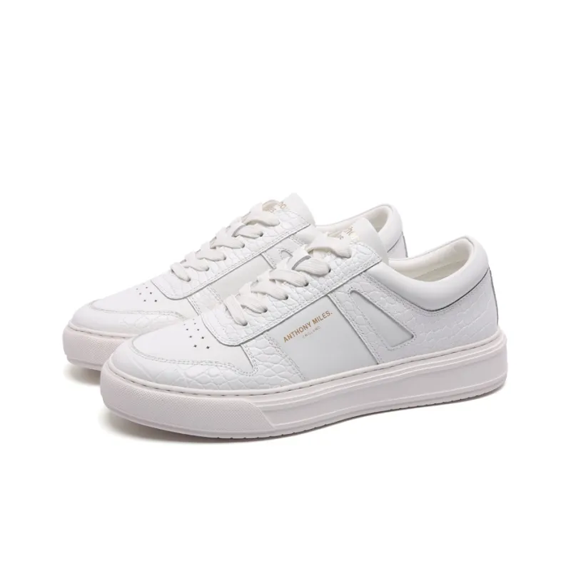 Anthony Miles Skateboard Shoes Men Low Top White-1