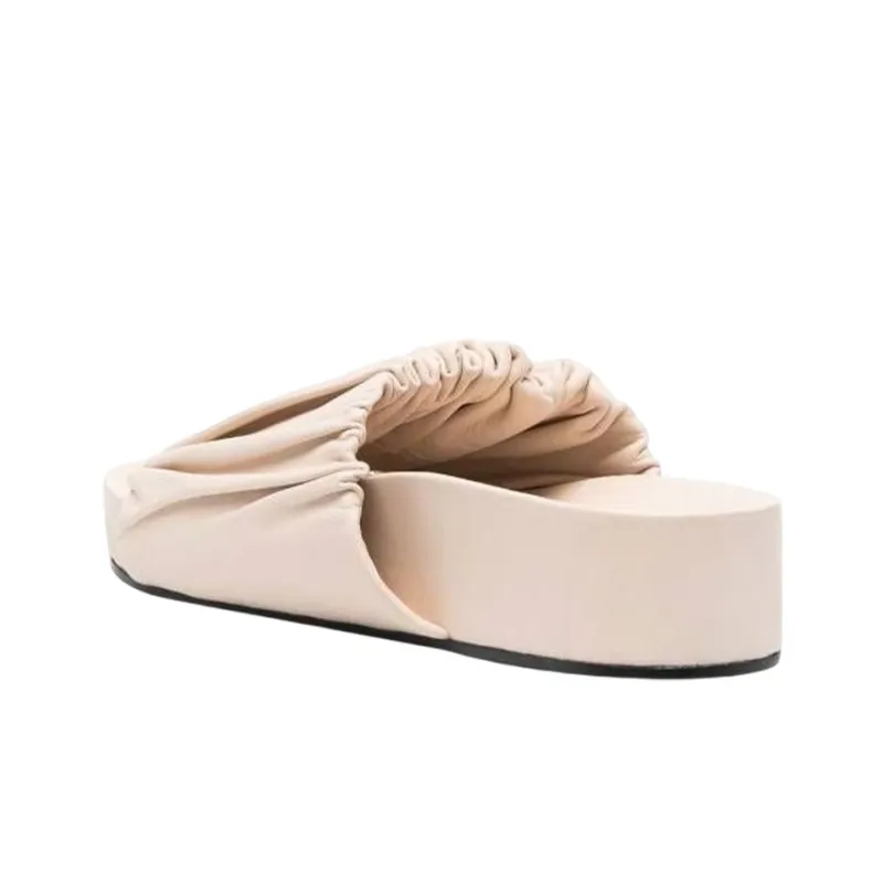 JIL SANDER Leather Platform Sandals-3