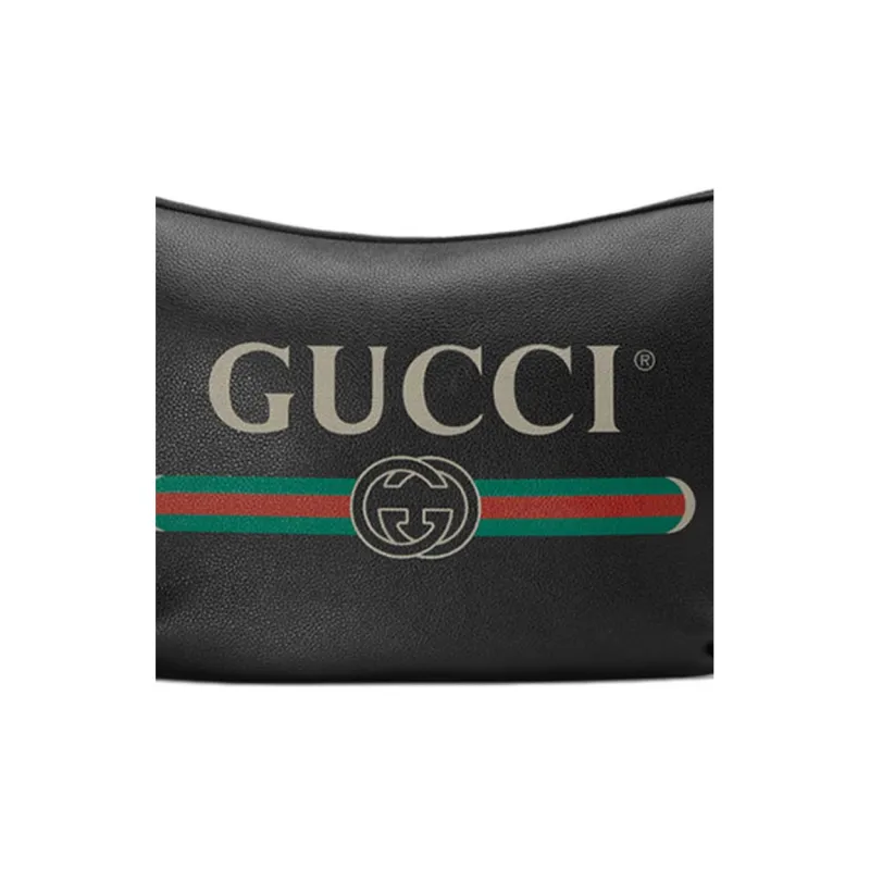 GUCCI Vintage Logo Messenger Shoulder Bag Black-4
