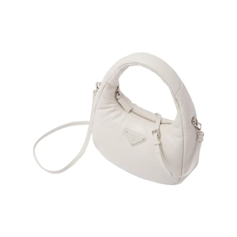 PRADA Soft Padded Nappa Leather Mini Bag White-2