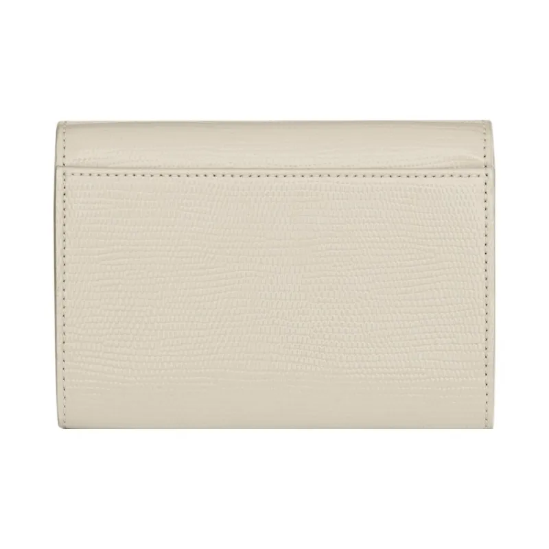 SAINT LAURENT CASSANDRE Cow Leather Patchwork With Sheepskin Envelope Bag Wallets Small Size Women's Vintage White-1