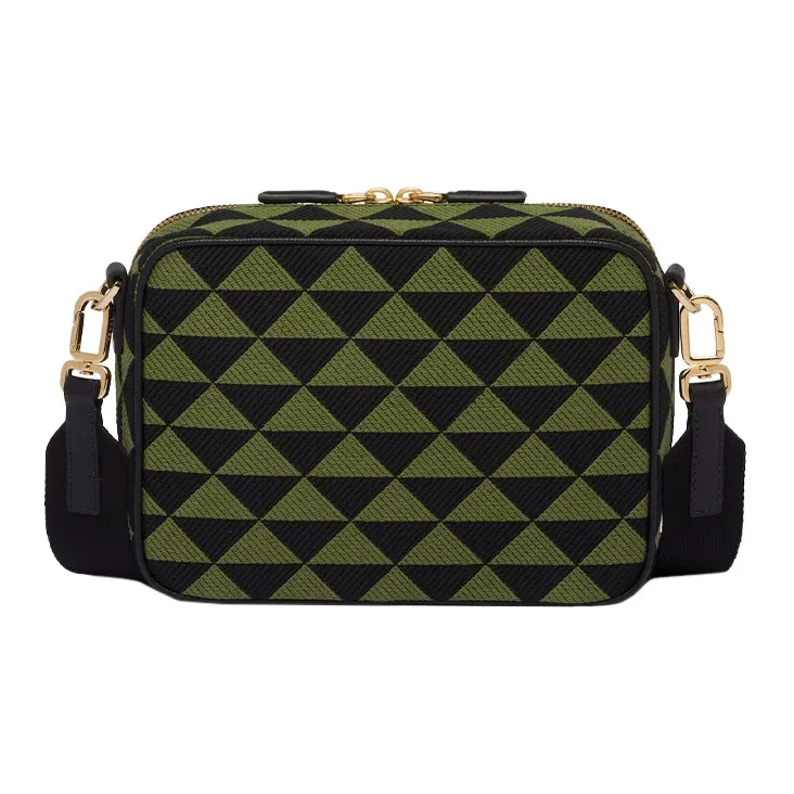 PRADA Symbole Jacquard Fabric Shoulder Bag Crossbody Bag Regular Men's Black/Ivy Green-2