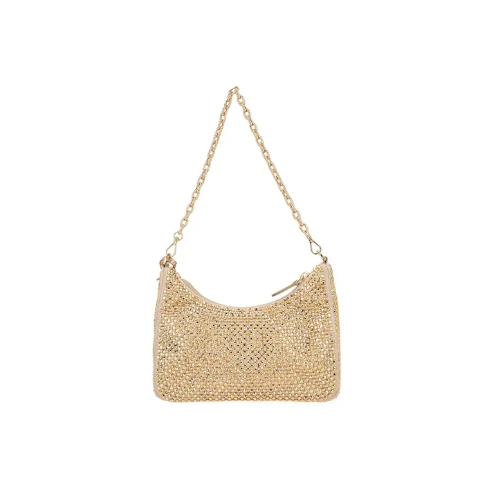PRADA Cow Leather Portable Crossbody Bag Shoulder Bag Women's Gold-2