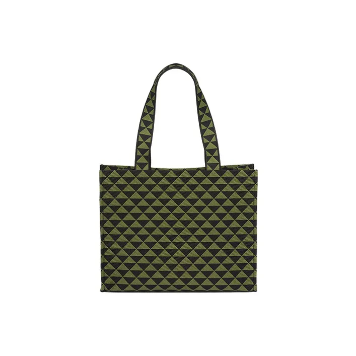 PRADA Symbole Embroidered Fabric Tote Bag Shopping Bag Shoulder Bag Handbag Men's Black/Ivy Green-2