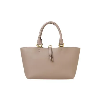 Chloe Marcie Grained Calfskin Tote Bag Shopping Bag Shoulder Bag Handbag Small Size Women's Light Pink