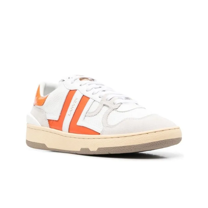 Lanvin Low Top Stylish Skateboarding Shoes Women's White Orange-2