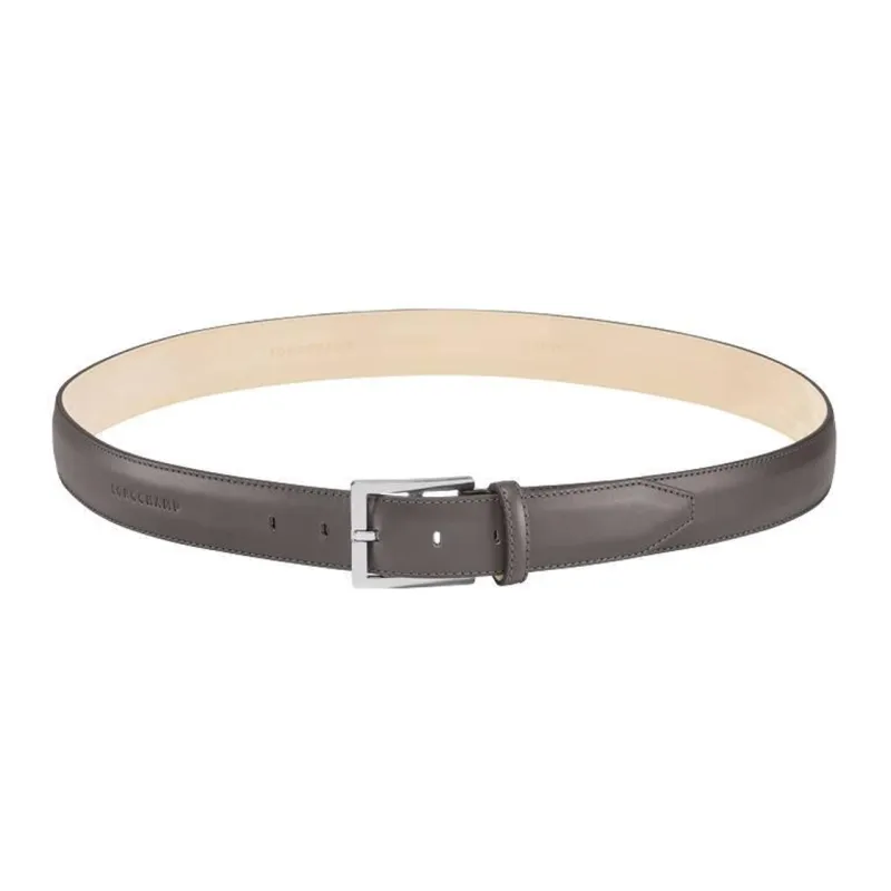 LONGCHAMP Fashion Trend Classic And Versatile Pin Buckle Belt Men's Gray Width: 3.5cm-0