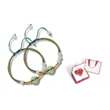 Sliding Clasp Peaceful Buckle Bracelet 1 Pair (Men's Blue Yellow+Women's Blue Yellow)+Love Confession Box