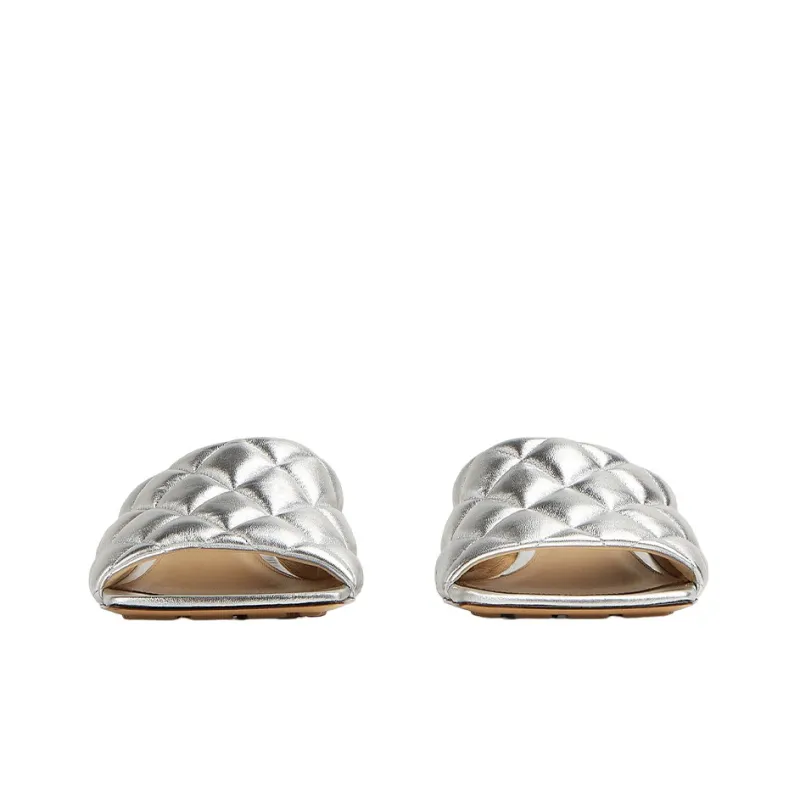Bottega Veneta Padded Stylish Sandal Women's Silver-2
