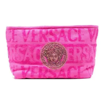 VERSACE Cotton Toiletry Bag Makeup Bag Men's Peach Pink