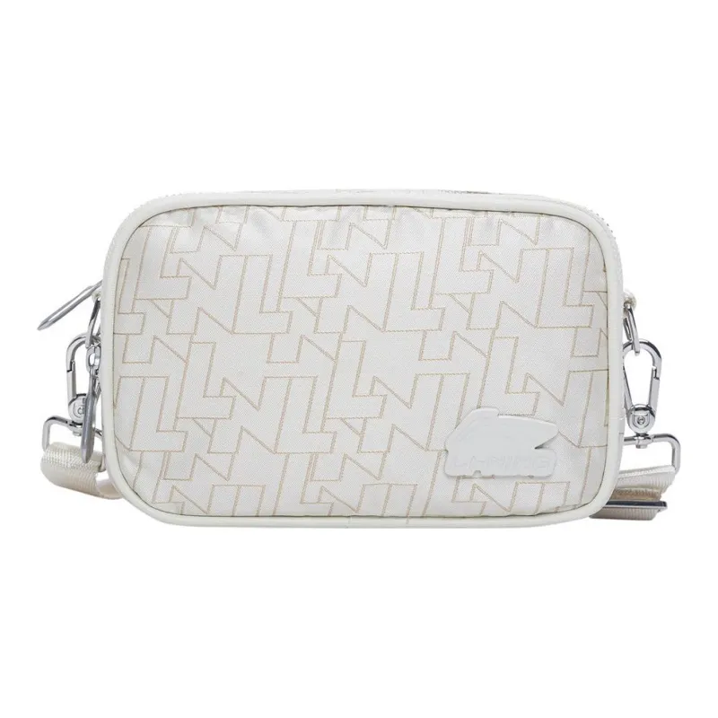LiNing Fabric Camera Bag, Shoulder Bag, Crossbody Bag Medium Size Unisex Ecru-0
