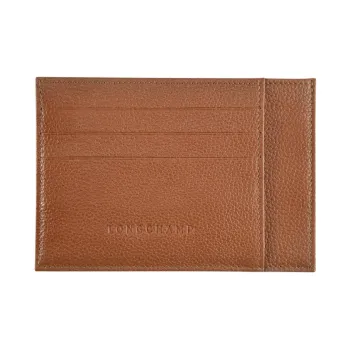 LONGCHAMP Le Foulonné Cow Leather Card Clip Card Holder Regular Men's Brown