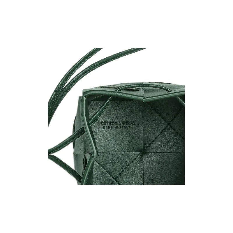 Bottega Veneta CASSETTE Sheepskin With Cow Leather Bucket Bag, Shoulder Bag, Crossbody Bag Mini Women's Rain Tree Green-3